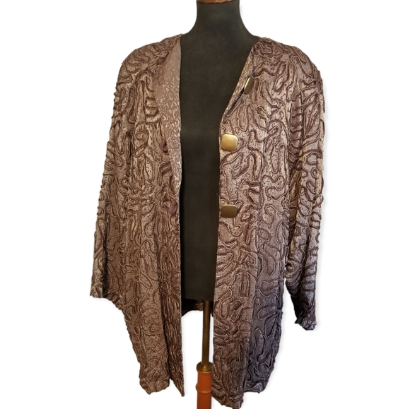 Dressy woman's plus size jacket blazer topper, with pockets, made in Korea 16W - Picture 6 of 9